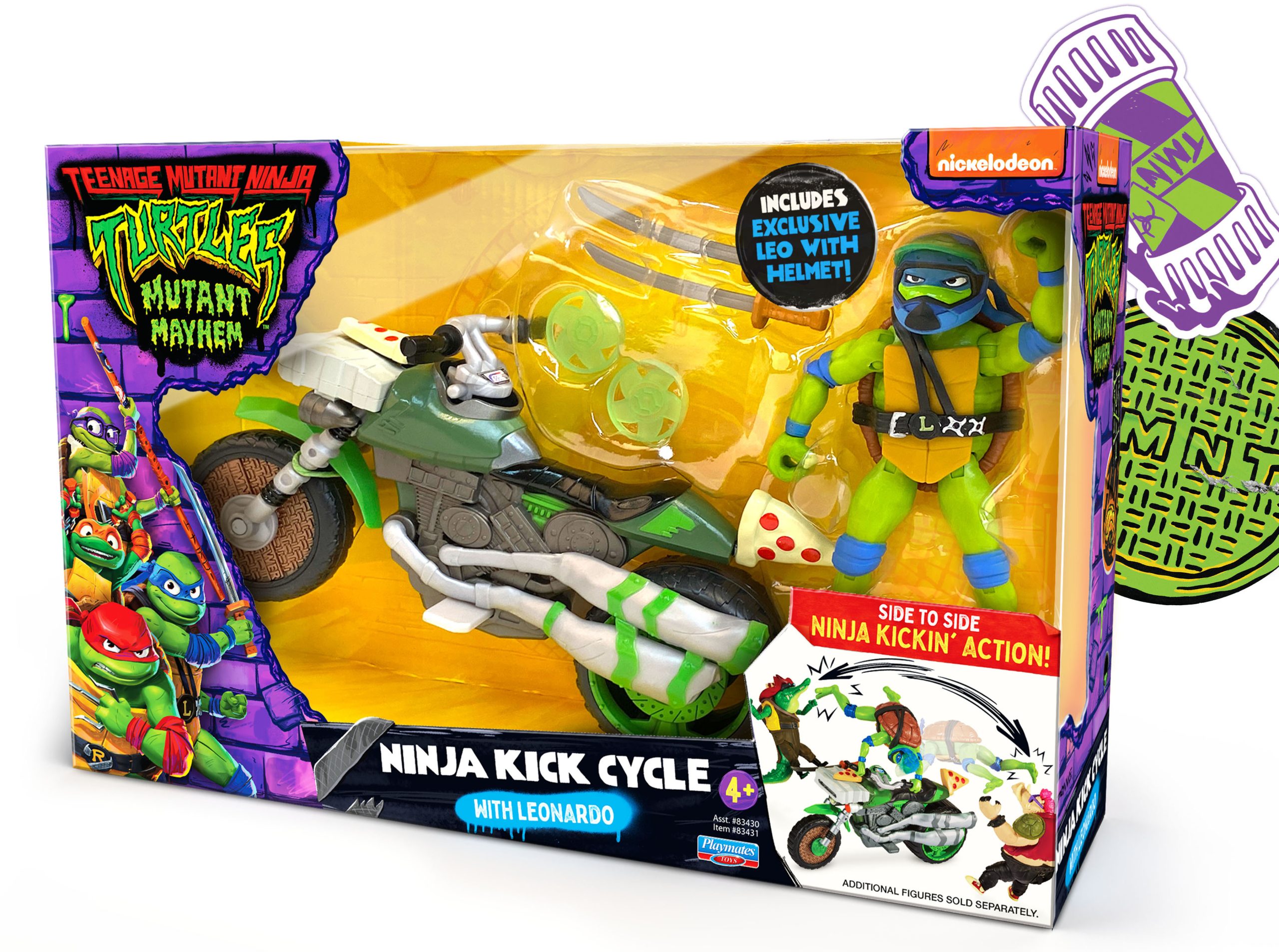 TMNT branding and package design portfolio: Mutant Mayhem Ninja Kick Cycle with Leonardo package design