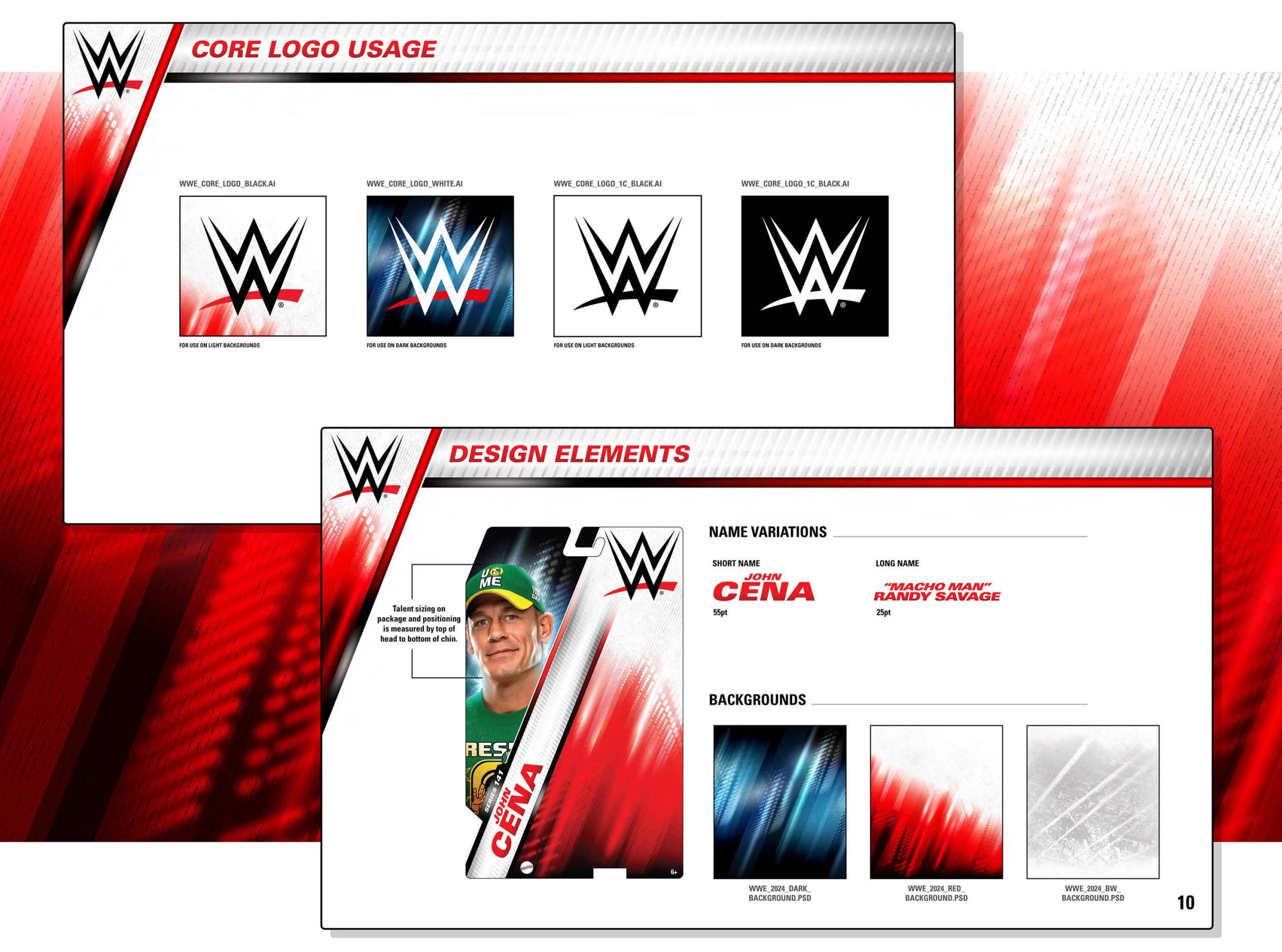 WWE Branding Packaging Style Guide : Logo Usage Rules and Design Elements